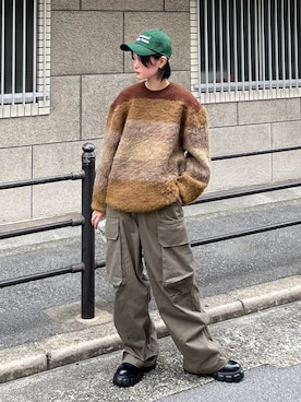 「Chikashitsu +（チカシツプラス）のアイテム（ニット/セーター）」を使った、Never mind the XU / Chikashitsu+さん（レディース・163cm）の秋コーディネート