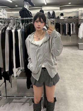 「CRANK（クランク）のアイテム」を使った、Never mind the XU / Chikashitsu+さん（レディース・153cm）の秋コーディネート