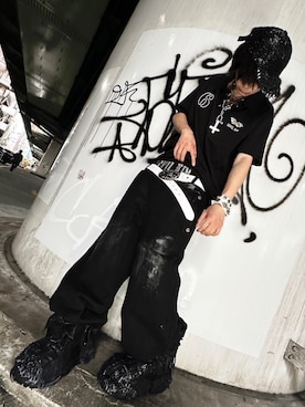 「SURGERY（サージェリー）のアイテム」を使った、Never mind the XU / Chikashitsu+さん（メンズ・167cm）の夏コーディネート