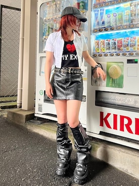 「SETUPEXE（セットアップイーエックスイー）のアイテム（トップス）」を使った、Never mind the XU / Chikashitsu+さん（レディース・154cm）の夏コーディネート