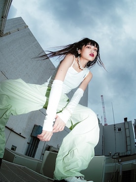 「SETUPEXE（セットアップイーエックスイー）のアイテム（パンツ）」を使った、Never mind the XU / Chikashitsu+さん（レディース・161cm）の夏コーディネート