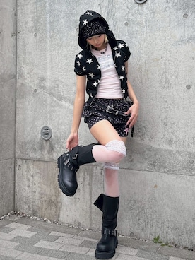 「ショート丈」｜Never mind the XU / Chikashitsu+さん（レディース・159cm）の春コーディネート