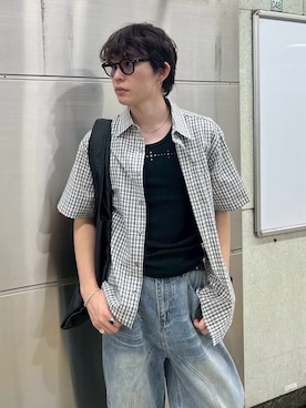 「アイテム（タンクトップ）」を使った、Never mind the XU / Chikashitsu+さん（メンズ・178cm）の秋コーディネート