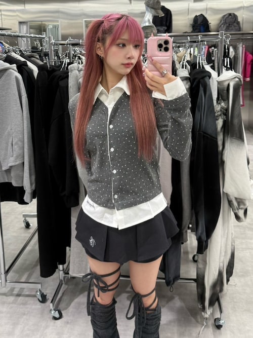 FANCY CLUB】FRILL SHIRT LAYERED CARDIGAN / 【ファンシー