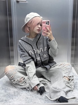 「Never mind the XU / Chikashitsu+（ネバーマインド ザ エックスユー / チカシツプラス）のアイテム」を使った、Never mind the XU / Chikashitsu+さん（レディース・152cm）の秋コーディネート