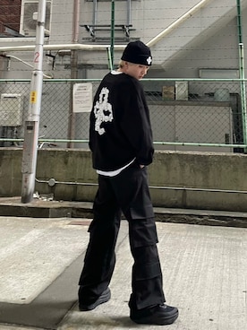 「XU（エックスユー）のアイテム（パンツ）」を使った、Never mind the XU / Chikashitsu+さん（メンズ・178cm）の夏コーディネート