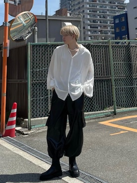 「Chikashitsu +（チカシツプラス）のアイテム（アクセサリー）」を使った、Never mind the XU / Chikashitsu+さん（メンズ・178cm）の春コーディネート