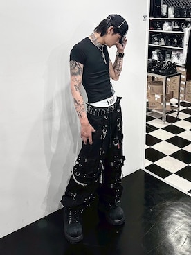 「アイテム（キャップ）」を使った、Never mind the XU / Chikashitsu+さん（メンズ・181cm）の夏コーディネート