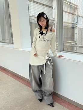 「アクセサリー」｜Never mind the XU / Chikashitsu+さん（レディース・153cm）の春コーディネート