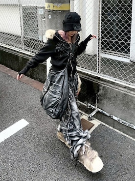 「アイテム（ニットキャップ/ビーニー）」を使った、Never mind the XU / Chikashitsu+さん（レディース・150cm）の秋コーディネート