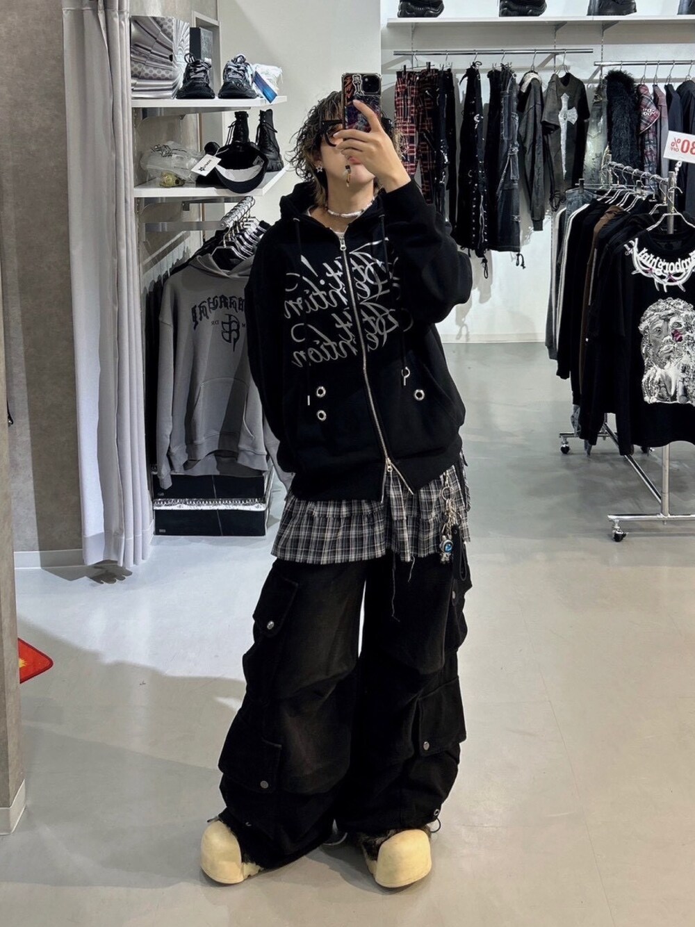 CHIKASHITSU PLUS HIGH】4 pocket dirty wash sweat cargo pants