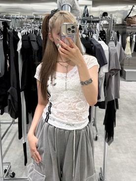 「SETUPEXE（セットアップイーエックスイー）のアイテム」を使った、Never mind the XU / Chikashitsu+さん（レディース・153cm）の夏コーディネート