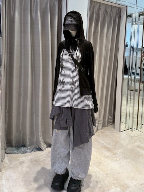 Nerd out XU】waist rope loose sweat pants / 【ナードアウトエックス