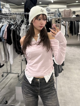 「アイテム（その他トップス）」を使った、Never mind the XU / Chikashitsu+さん（レディース・153cm）の夏コーディネート