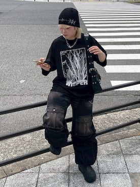 「アイテム（ニットキャップ/ビーニー）」を使った、Never mind the XU / Chikashitsu+さん（レディース・158cm）の秋コーディネート