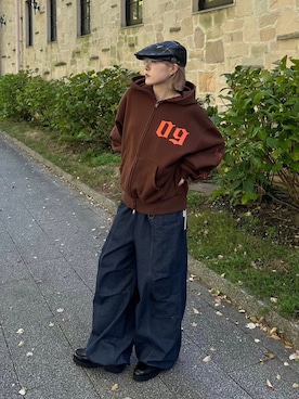 「ESC STUDIO（イーエスシースタジオ）のアイテム」を使った、Never mind the XU / Chikashitsu+さん（レディース・161cm）の秋コーディネート