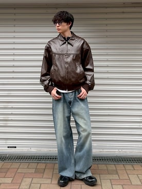 「Chikashitsu +（チカシツプラス）のアイテム（ブルゾン）」を使った、Never mind the XU / Chikashitsu+さん（メンズ・176cm）の冬コーディネート