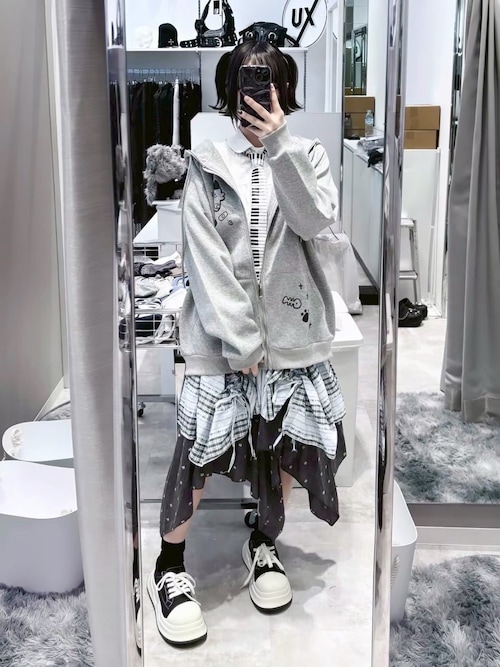 Nerd out XU】neko!! zip hoodie / 【ナードアウトエックスユー