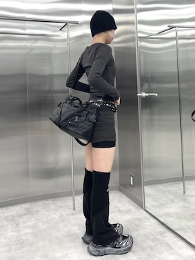 「NOMANUAL（NOMANUAL）のアイテム（帽子）」を使った、Never mind the XU / Chikashitsu+さん（レディース・159cm）の秋コーディネート
