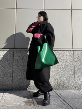 「ESC STUDIO（イーエスシースタジオ）のアイテム（トップス）」を使った、Never mind the XU / Chikashitsu+さん（レディース・167cm）の冬コーディネート