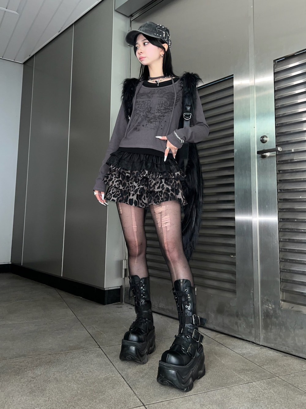tシャツ 「XU」tie set cross wing long sleeve tee レディース XU（エックスユー）の「【XU】tie set cross wing long sleeve