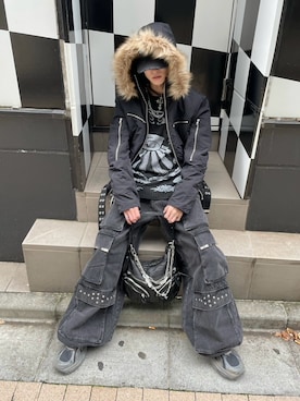 「OLD ORDER（オールドオーダー）のアイテム」を使った、Never mind the XU / Chikashitsu+さん（メンズ・173cm）の秋コーディネート