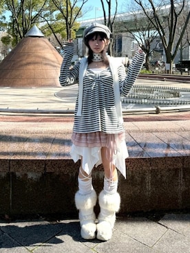 「アクセサリー」｜Never mind the XU / Chikashitsu+さん（レディース・153cm）の春コーディネート