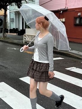 「Chikashitsu +（チカシツプラス）のアイテム（Tシャツ/カットソー）」を使った、Never mind the XU / Chikashitsu+さん（レディース・162cm）の秋コーディネート