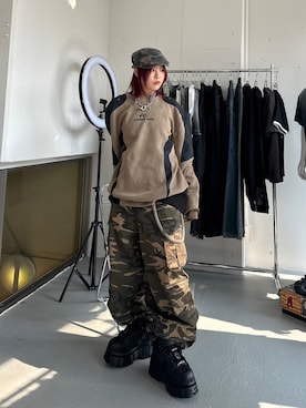 「アイテム（ハンチング/ベレー帽、その他）」を使った、Never mind the XU / Chikashitsu+さん（レディース・150cm）の秋コーディネート