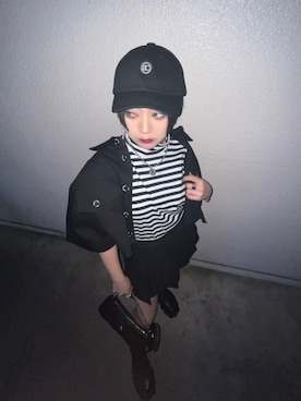 「BASIC COTTON（ベーシックコットン）のアイテム」を使った、Never mind the XU / Chikashitsu+さん（レディース・154cm）の夏コーディネート