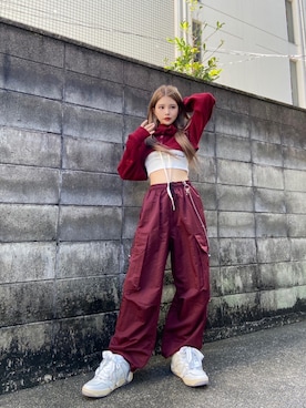 「SETUPEXE（セットアップイーエックスイー）のアイテム（パンツ）」を使った、Never mind the XU / Chikashitsu+さん（レディース・162cm）の秋コーディネート