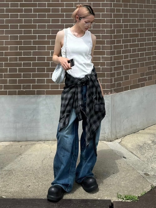 Chikashitsu +】oversized check shirts / 【チカシツプラス】オーバー