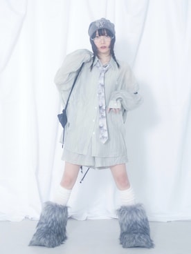 「Never mind the XU / Chikashitsu+（ネバーマインド ザ エックスユー / チカシツプラス）のアイテム」を使った、Never mind the XU / Chikashitsu+さん（レディース・150cm）の夏コーディネート