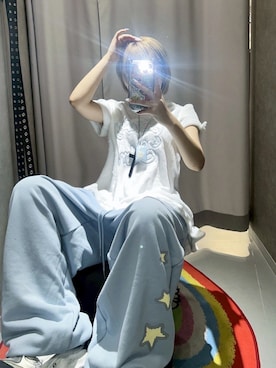「アイテム（ルームウェア）」を使った、Never mind the XU / Chikashitsu+さん（レディース・165cm）の秋コーディネート
