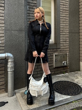 「冬」｜「アイテム（財布/小物）」を使った、Never mind the XU / Chikashitsu+さん（レディース・161cm）の冬コーディネート