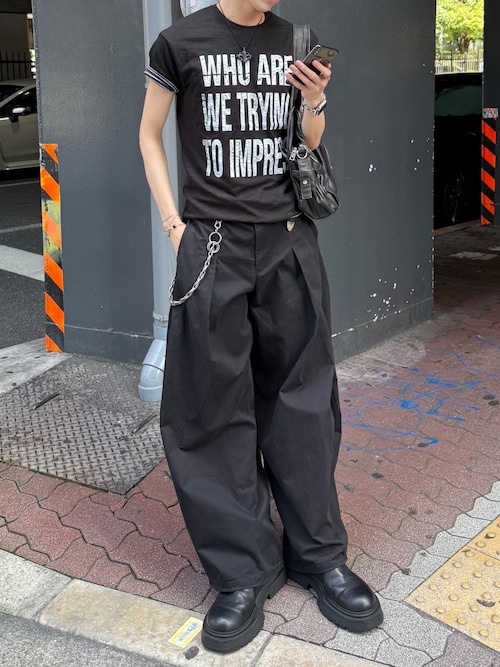ブラック合成皮革レザーカーゴパンツ XU/Chikashitsu＋ Never mind the XU / Chikashitsu+Never mind the XU / Chikashitsu+