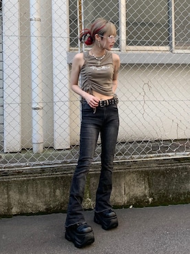 Never mind the XU / Chikashitsu+さん（レディース・155cm）の夏コーディネート