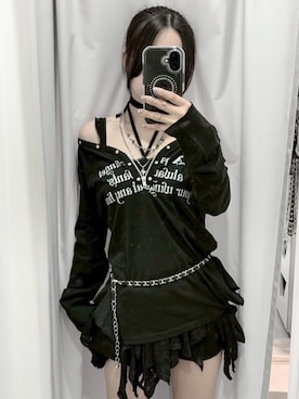 「NOT KNOWING（ノットノーイング）のアイテム」を使った、Never mind the XU / Chikashitsu+さん（レディース・153cm）の秋コーディネート