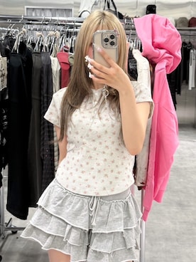 「150cm台コーデ」｜Never mind the XU / Chikashitsu+さん（レディース・153cm）の夏コーディネート