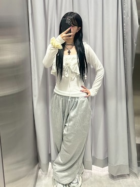 「アイテム（スウェットパンツ）」を使った、Never mind the XU / Chikashitsu+さん（レディース・158cm）の秋コーディネート