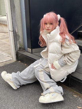 「Ocai（オカイ）のアイテム」を使った、Never mind the XU / Chikashitsu+さん（レディース・152cm）の冬コーディネート