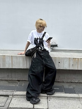 「Chikashitsu +（チカシツプラス）のアイテム」を使った、Never mind the XU / Chikashitsu+さん（レディース・165cm）の夏コーディネート