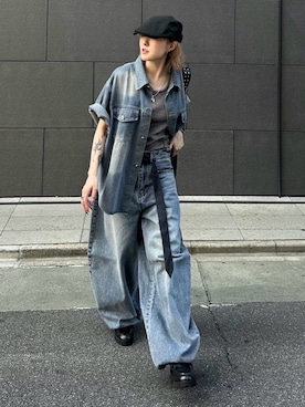 「アイテム（ハンチング/ベレー帽）」を使った、Never mind the XU / Chikashitsu+さん（レディース・161cm）の秋コーディネート