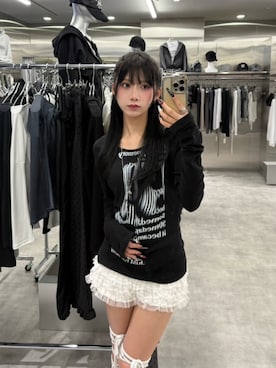 「アイテム（レッグウォーマー）」を使った、Never mind the XU / Chikashitsu+さん（レディース・153cm）の秋コーディネート