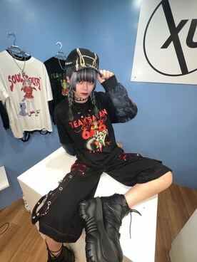 「Never mind the XU / Chikashitsu+（ネバーマインド ザ エックスユー / チカシツプラス）のアイテム」を使った、Never mind the XU / Chikashitsu+さん（レディース・156cm）の秋コーディネート