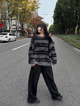 「Chikashitsu +（チカシツプラス）のアイテム（スウェットパンツ）」を使った、Never mind the XU / Chikashitsu+さん（レディース・170cm）の秋コーディネート