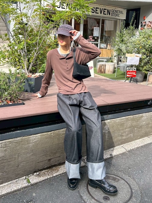 セール】【Chikashitsu +】roll-up balloon denim pants
