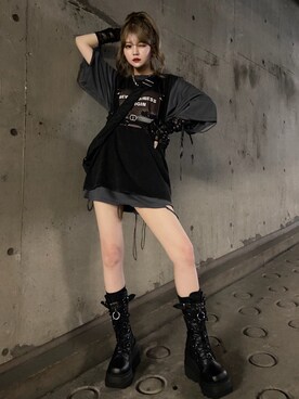 Never mind the XU / Chikashitsu+さん（レディース・162cm）の夏コーディネート