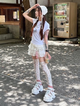 「アイテム（キーホルダー）」を使った、Never mind the XU / Chikashitsu+さん（メンズ・156cm）の夏コーディネート