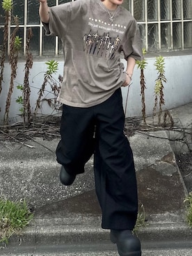 「Chikashitsu +（チカシツプラス）のアイテム（シューズ）」を使った、Never mind the XU / Chikashitsu+さん（レディース・161cm）の夏コーディネート